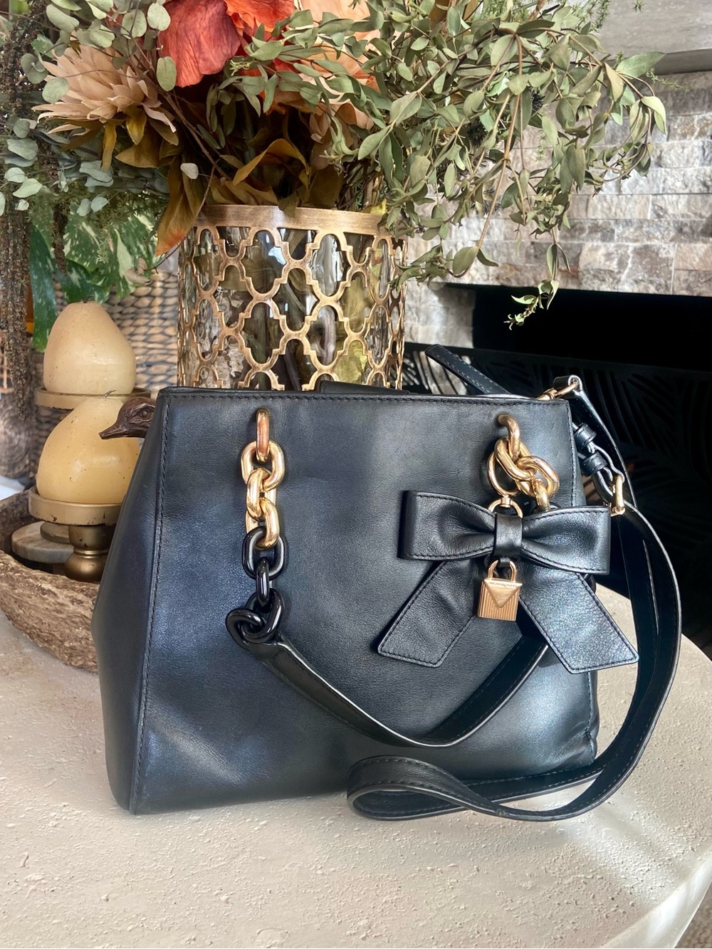 Michael Kors Bow-Accent Black Tote Bag